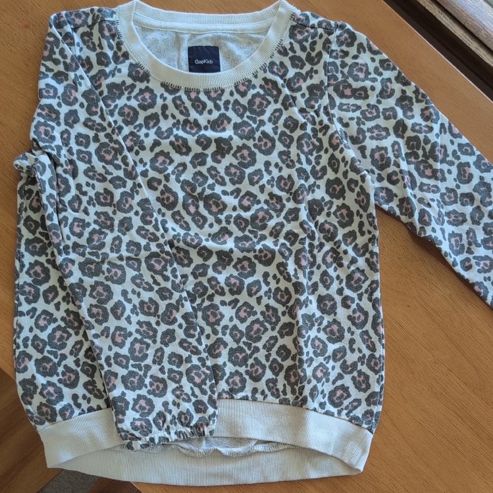 GAP Animal Print Sweatshirt - Cream and Brown
